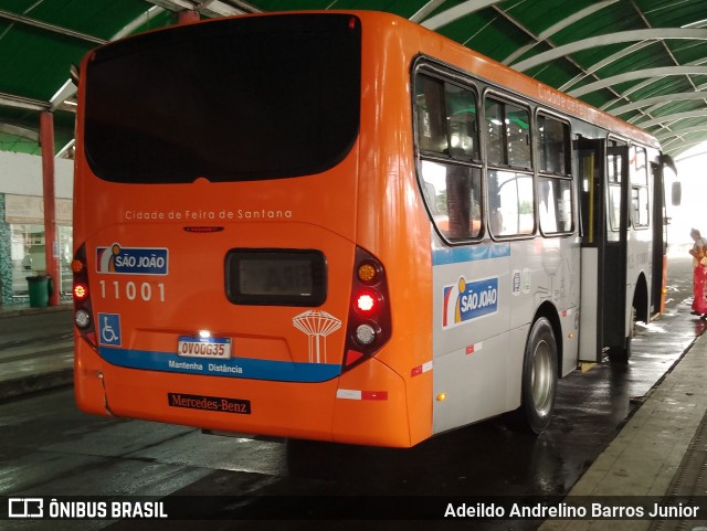 Auto Ônibus São João 11001 na cidade de Feira de Santana, Bahia, Brasil, por Adeildo Andrelino Barros Junior. Número da foto: #12156799.