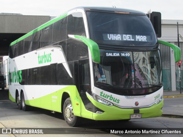 TurBus 3141 na cidade de Viña del Mar, Valparaíso, Valparaíso, Chile, por Marco Antonio Martinez Cifuentes. Número da foto: #12156622.