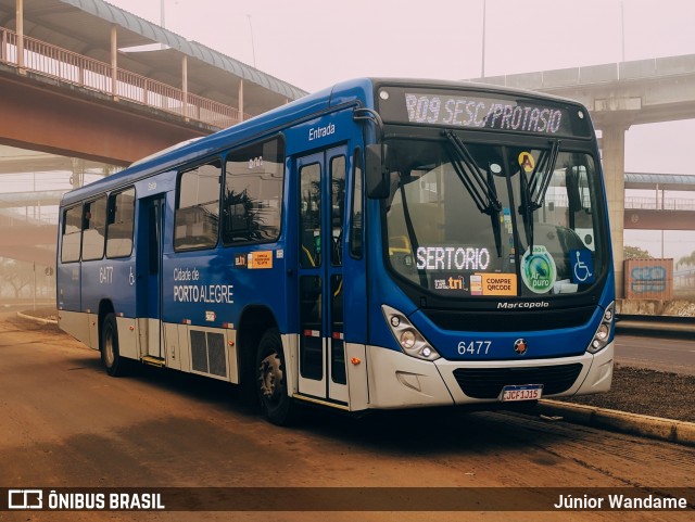 Nortran Transportes Coletivos 6477 na cidade de Porto Alegre, Rio Grande do Sul, Brasil, por Júnior Wandame. Número da foto: #12158672.