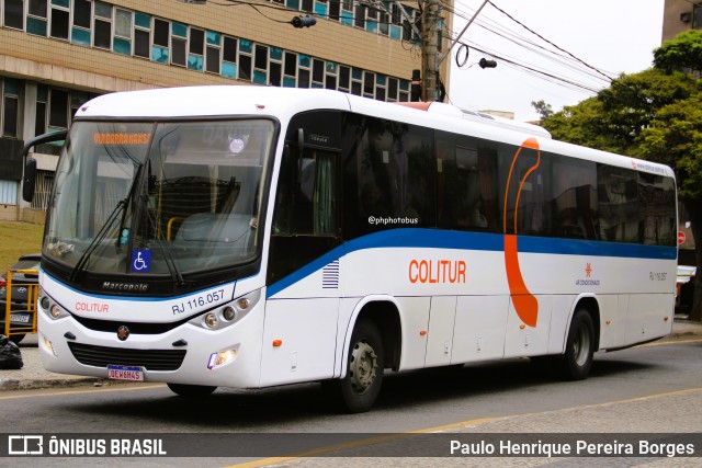 Colitur Transportes Rodoviários RJ 116.057 na cidade de Volta Redonda, Rio de Janeiro, Brasil, por Paulo Henrique Pereira Borges. Número da foto: #12159818.
