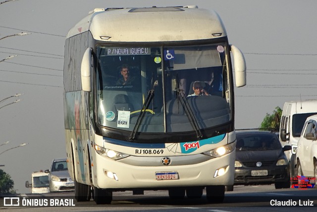 Auto Viação 1001 RJ 108.069 na cidade de Rio de Janeiro, Rio de Janeiro, Brasil, por Claudio Luiz. Número da foto: #12159229.