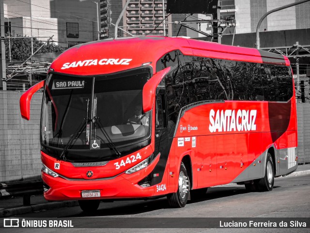 Viação Santa Cruz 34424 na cidade de São Paulo, São Paulo, Brasil, por Luciano Ferreira da Silva. Número da foto: #12160866.