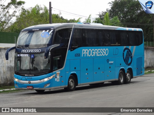 Auto Viação Progresso 6058 na cidade de Recife, Pernambuco, Brasil, por Emerson Dorneles. Número da foto: #12214261.