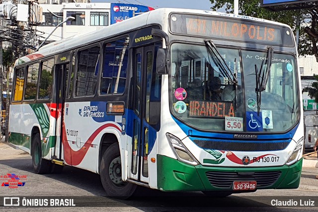 Expresso São Francisco RJ 130.017 na cidade de Nilópolis, Rio de Janeiro, Brasil, por Claudio Luiz. Número da foto: #12236784.