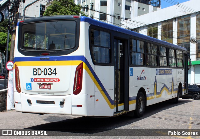 Belém Rio Transportes BD-034 na cidade de Belém, Pará, Brasil, por Fabio Soares. Número da foto: #12235198.
