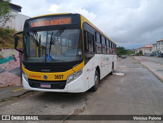 Coletivo Transportes 3657 na cidade de Caruaru, Pernambuco, Brasil, por Vinicius Palone. Número da foto: #12236200.