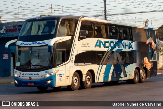 Empresa de Transportes Andorinha 7403 na cidade de Corumbá, Mato Grosso do Sul, Brasil, por Gabriel Nunes de Carvalho. Número da foto: #12236315.