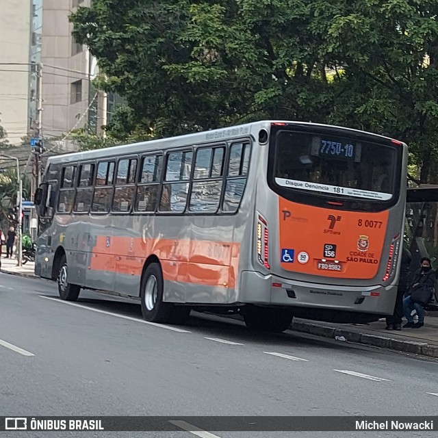 TRANSPPASS - Transporte de Passageiros 8 0077 na cidade de São Paulo, São Paulo, Brasil, por Michel Nowacki. Número da foto: #12240607.