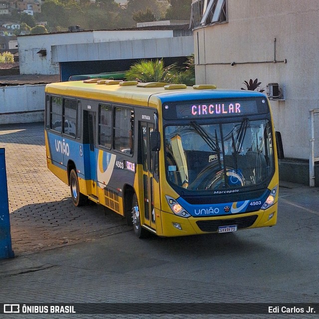 Viação União 4503 na cidade de Barão de Cocais, Minas Gerais, Brasil, por Edi Carlos Jr.. Número da foto: #12240134.