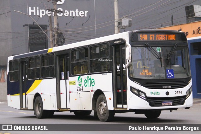 Viação Elite 2374 na cidade de Volta Redonda, Rio de Janeiro, Brasil, por Paulo Henrique Pereira Borges. Número da foto: #12241646.