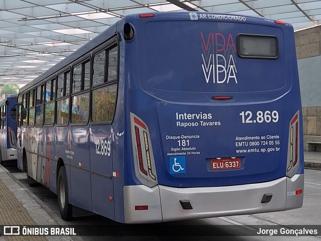 Auto Viação Bragança Metropolitana > Viação Raposo Tavares 12.869 na cidade de São Paulo, São Paulo, Brasil, por Jorge Gonçalves. Número da foto: #12242135.