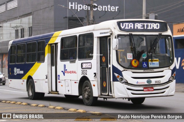 Viação Pinheiral 3032 na cidade de Volta Redonda, Rio de Janeiro, Brasil, por Paulo Henrique Pereira Borges. Número da foto: #12241635.