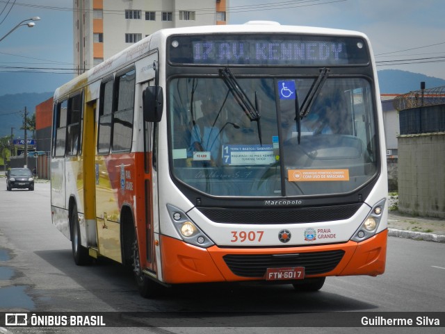 Viação Piracicabana Praia Grande 3907 na cidade de Praia Grande, São Paulo, Brasil, por Guilherme Silva. Número da foto: #12241044.