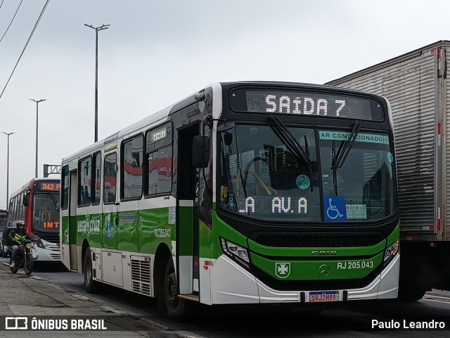 Viação Vera Cruz RJ 205.043 na cidade de Rio de Janeiro, Rio de Janeiro, Brasil, por Paulo Leandro. Número da foto: #12243217.