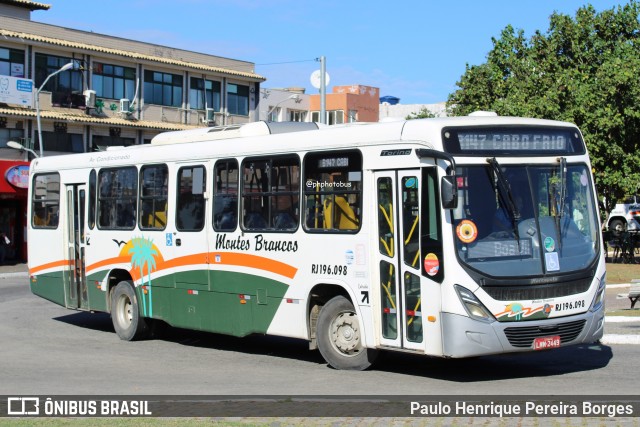 Viação Montes Brancos RJ 196.098 na cidade de Cabo Frio, Rio de Janeiro, Brasil, por Paulo Henrique Pereira Borges. Número da foto: #12244537.