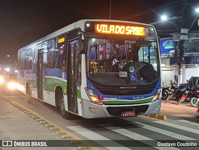 Viação União RJ 204.167 na cidade de Duque de Caxias, Rio de Janeiro, Brasil, por Gustavo Coutinho. Número da foto: #12248232.