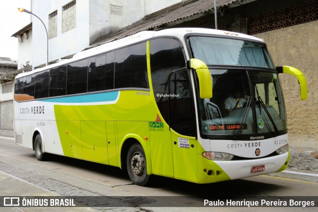 Costa Verde Transportes RJ 217.044 na cidade de Rio de Janeiro, Rio de Janeiro, Brasil, por Paulo Henrique Pereira Borges. Número da foto: #12248909.