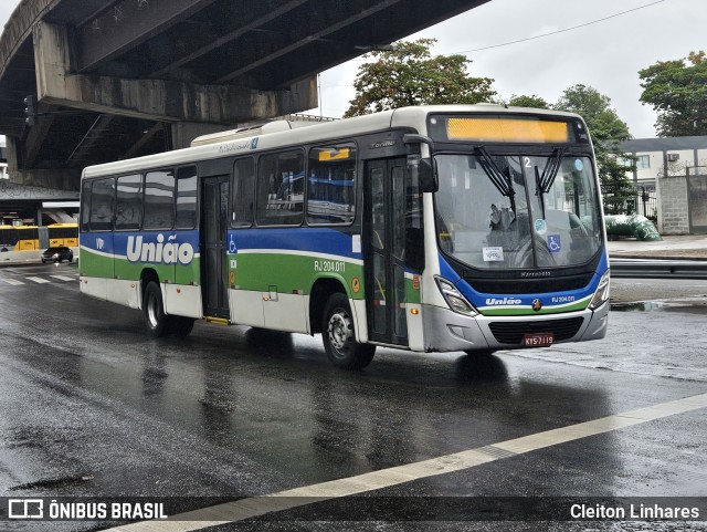 Viação União RJ 204.011 na cidade de Rio de Janeiro, Rio de Janeiro, Brasil, por Cleiton Linhares. Número da foto: #12250066.