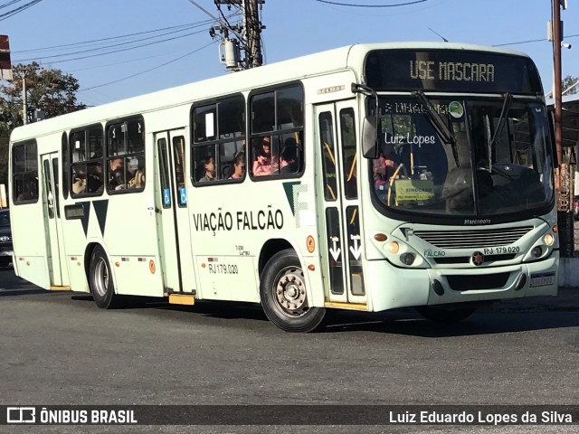 Viação Falcão RJ 179.020 na cidade de Resende, Rio de Janeiro, Brasil, por Luiz Eduardo Lopes da Silva. Número da foto: #12251089.