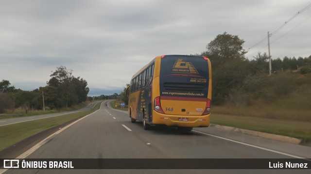 Expresso Amarelinho 348 na cidade de Itapetininga, São Paulo, Brasil, por Luis Nunez. Número da foto: #12250607.