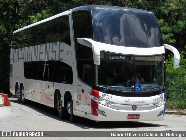 Auto Viação Catarinense 3738 na cidade de São Paulo, São Paulo, Brasil, por Gabriel Oliveira Caldas da Nobrega. Número da foto: #12254106.