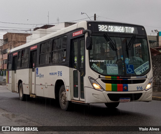 Viação Mirim 916 na cidade de Recife, Pernambuco, Brasil, por Ytalo Alves. Número da foto: #12252805.