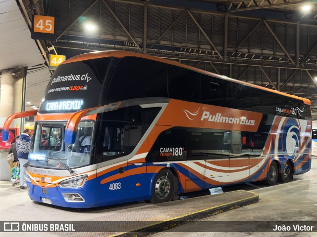 Pullman Bus 4083 na cidade de Santiago, Santiago, Metropolitana de Santiago, Chile, por João Victor. Número da foto: #12255476.