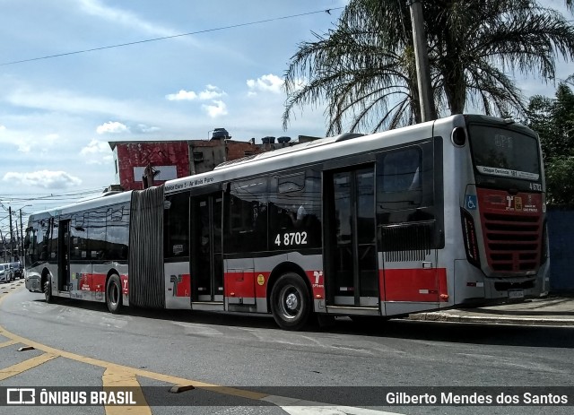Express Transportes Urbanos Ltda 4 8702 na cidade de São Paulo, São Paulo, Brasil, por Gilberto Mendes dos Santos. Número da foto: #12252594.