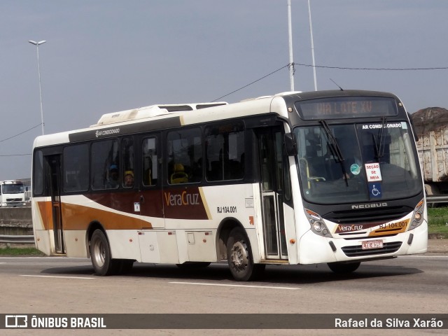 Auto Ônibus Vera Cruz RJ 104.001 na cidade de Duque de Caxias, Rio de Janeiro, Brasil, por Rafael da Silva Xarão. Número da foto: #12253413.