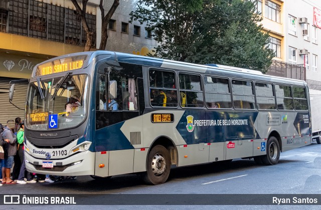 Viação Globo 21103 na cidade de Belo Horizonte, Minas Gerais, Brasil, por Ryan Santos. Número da foto: #12253327.