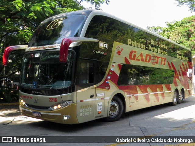 Auto Viação Gadotti 2216 na cidade de São Paulo, São Paulo, Brasil, por Gabriel Oliveira Caldas da Nobrega. Número da foto: #12254135.
