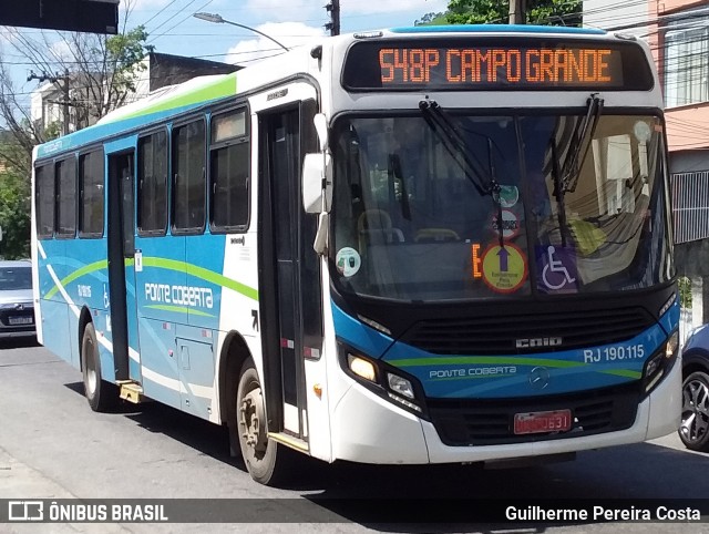 Viação Ponte Coberta RJ 190.115 na cidade de Rio de Janeiro, Rio de Janeiro, Brasil, por Guilherme Pereira Costa. Número da foto: #12255329.