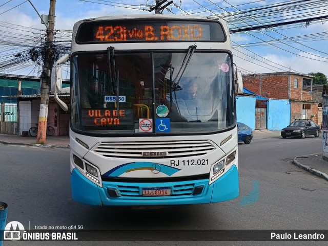 Auto Viação Vera Cruz - Belford Roxo RJ 112.021 na cidade de Belford Roxo, Rio de Janeiro, Brasil, por Paulo Leandro. Número da foto: #12256176.
