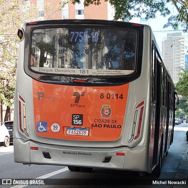 TRANSPPASS - Transporte de Passageiros 8 0114 na cidade de São Paulo, São Paulo, Brasil, por Michel Nowacki. Número da foto: #12258349.