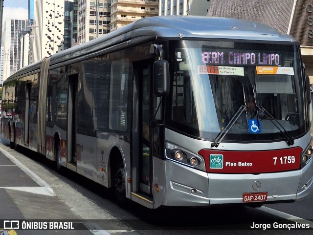 Viação Campo Belo 7 1759 na cidade de São Paulo, São Paulo, Brasil, por Jorge Gonçalves. Número da foto: #12255905.