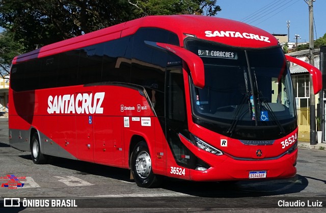 Viação Santa Cruz 36524 na cidade de Três Corações, Minas Gerais, Brasil, por Claudio Luiz. Número da foto: #12258824.