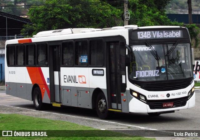 Evanil Transportes e Turismo RJ 132.103 na cidade de Nova Iguaçu, Rio de Janeiro, Brasil, por Luiz Petriz. Número da foto: #12257802.