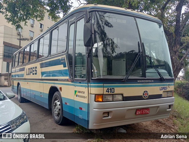 Viação Lopes 410 na cidade de João Monlevade, Minas Gerais, Brasil, por Adrian Sena. Número da foto: #12255859.