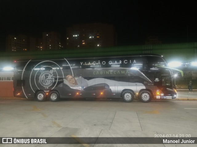 Viação Garcia 86018 na cidade de São Paulo, São Paulo, Brasil, por Manoel Junior. Número da foto: #12261583.