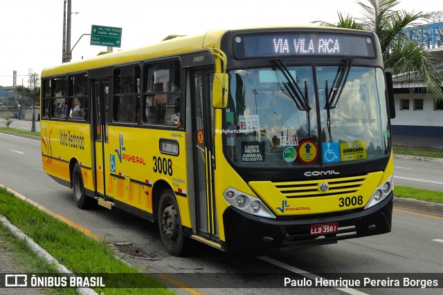 Viação Pinheiral 3008 na cidade de Volta Redonda, Rio de Janeiro, Brasil, por Paulo Henrique Pereira Borges. Número da foto: #12261173.