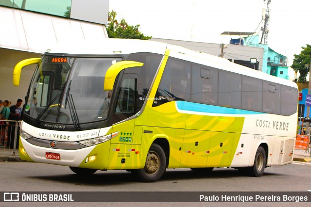 Costa Verde Transportes RJ 217.041 na cidade de Rio de Janeiro, Rio de Janeiro, Brasil, por Paulo Henrique Pereira Borges. Número da foto: #12217519.
