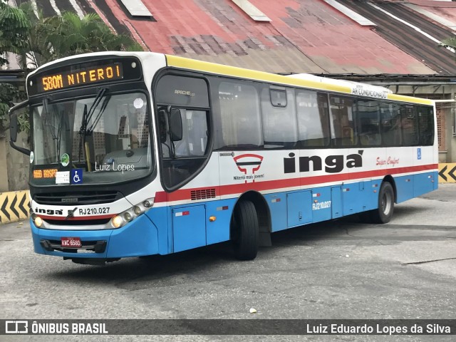 Auto Lotação Ingá RJ 210.027 na cidade de Niterói, Rio de Janeiro, Brasil, por Luiz Eduardo Lopes da Silva. Número da foto: #12262286.