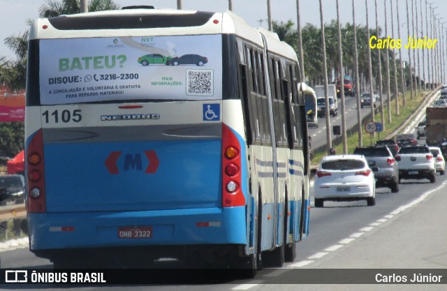 Metrobus 1105 na cidade de Goiânia, Goiás, Brasil, por Carlos Júnior. Número da foto: #12266359.
