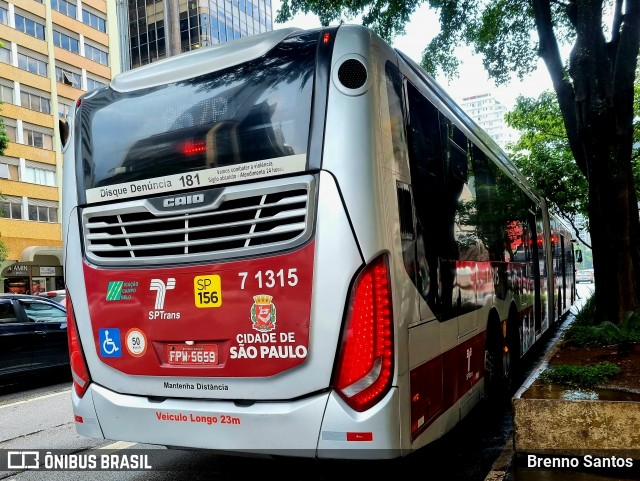 Viação Campo Belo 7 1315 na cidade de São Paulo, São Paulo, Brasil, por Brenno Santos. Número da foto: #12265528.