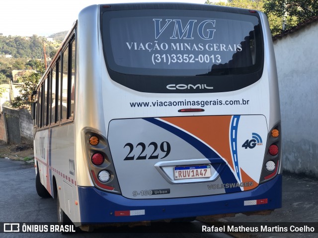 VMG - Viação Minas Gerais 2229 na cidade de Ibirité, Minas Gerais, Brasil, por Rafael Matheus Martins Coelho. Número da foto: #12267289.