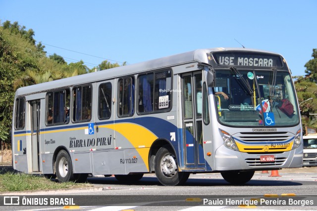 Viação Barra do Piraí Turismo RJ 113.027 na cidade de Barra do Piraí, Rio de Janeiro, Brasil, por Paulo Henrique Pereira Borges. Número da foto: #12269048.