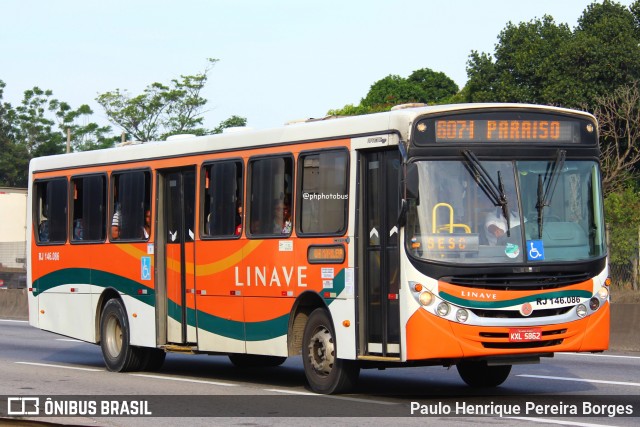 Linave Transportes RJ 146.086 na cidade de Nova Iguaçu, Rio de Janeiro, Brasil, por Paulo Henrique Pereira Borges. Número da foto: #12271786.