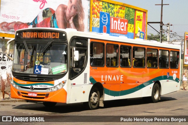 Linave Transportes RJ 146.084 na cidade de Nova Iguaçu, Rio de Janeiro, Brasil, por Paulo Henrique Pereira Borges. Número da foto: #12271782.