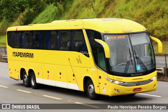 Viação Itapemirim 60021 na cidade de Piraí, Rio de Janeiro, Brasil, por Paulo Henrique Pereira Borges. Número da foto: #12276893.