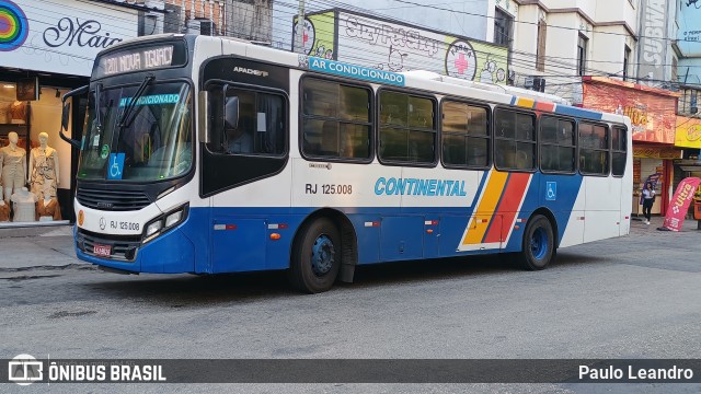 Empresa de Transportes Continental RJ 125.008 na cidade de Nova Iguaçu, Rio de Janeiro, Brasil, por Paulo Leandro. Número da foto: #12277466.